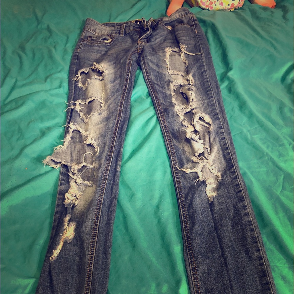 Distressed jeans